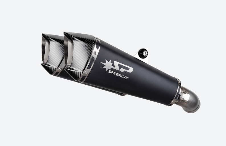 Double silencieux Spark Konix Dark noir Ducati 698 Hypermotard 2024 2025 – Image 3
