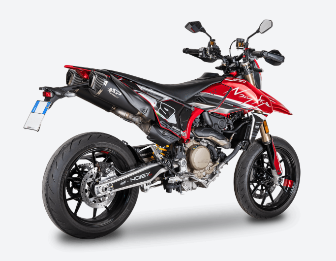 Double silencieux Spark Konix Dark noir Ducati 698 Hypermotard 2024 2025