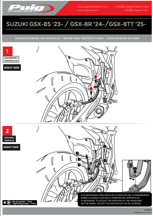 GARDE BOUE ARRIERE SUZUKI GSX-8R GSX-8S GSX-8T-GSX-8TT – Image 5