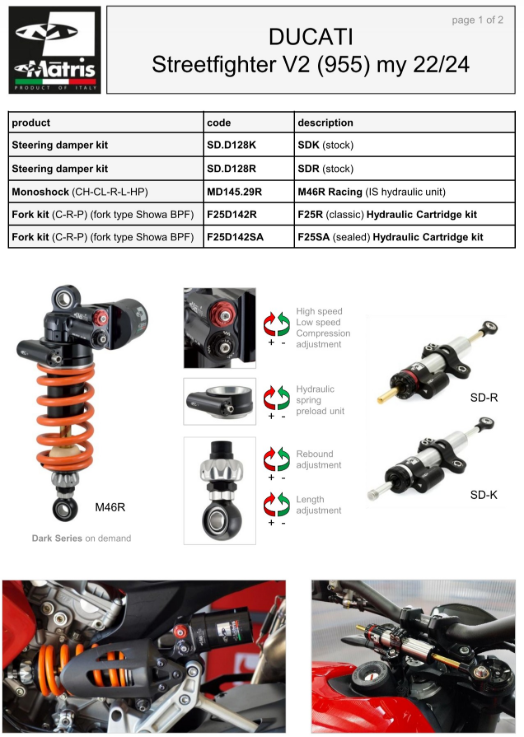 AMORTISSEUR DE DIRECTION MATRIS SDR DUCATI HYPERMOTARD HYPERSTRADA 821 – Image 6