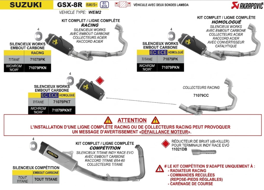 LIGNE RACING ARROW FULL TITANE SUZUKI GSX-S8 8R 2024 2026 – Image 3